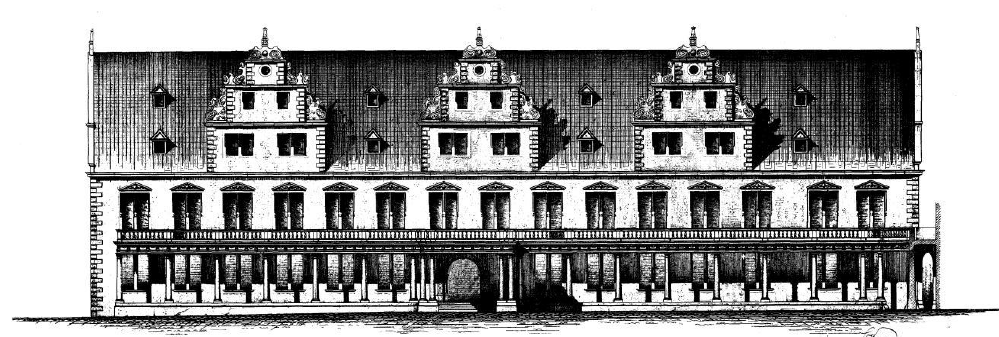 Burgfassade im Anfang des 18. Jahrhundert