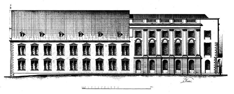 Burgfassade im späten 18. Jahrhundert